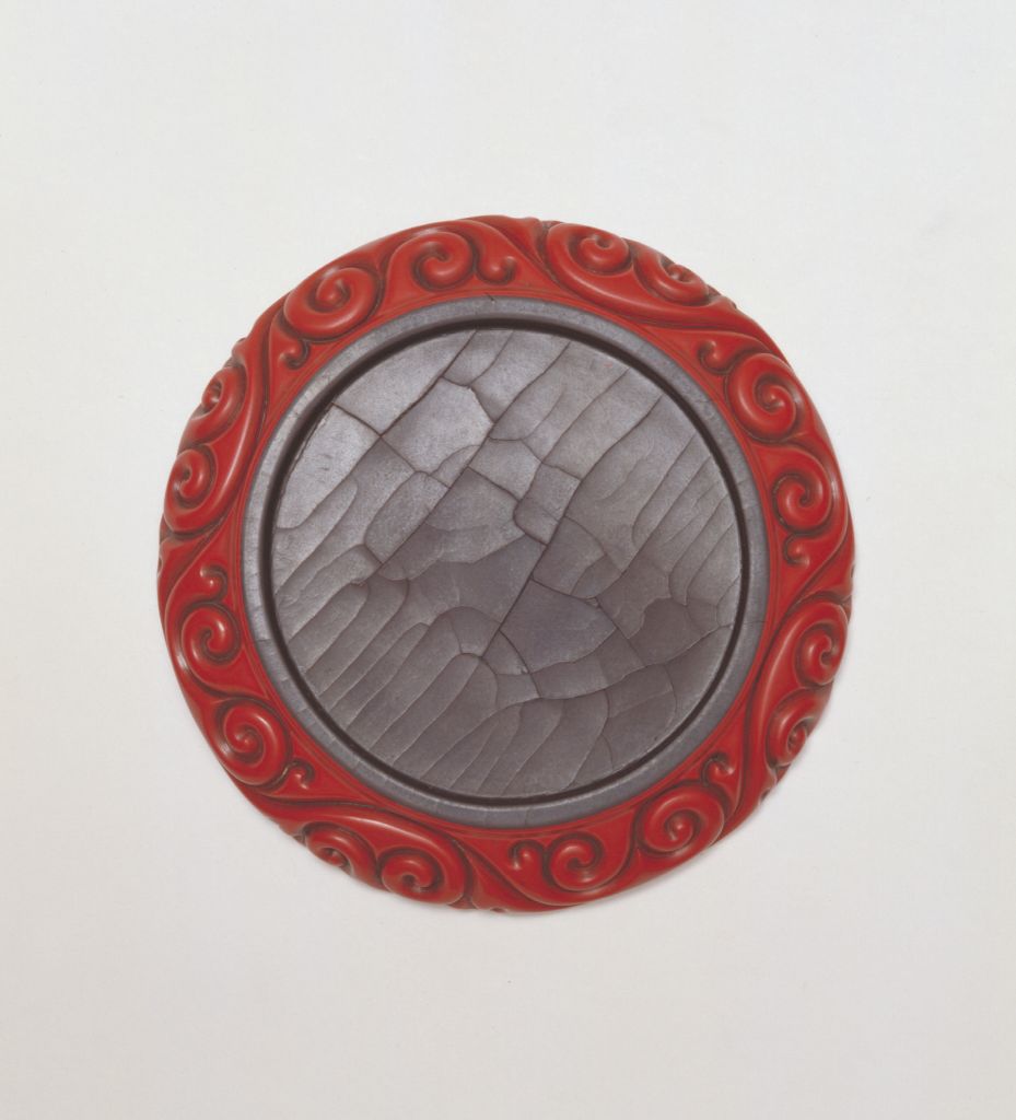 图片[3]-“Zhang Chengzao” red gardenia pattern disc-China Archive